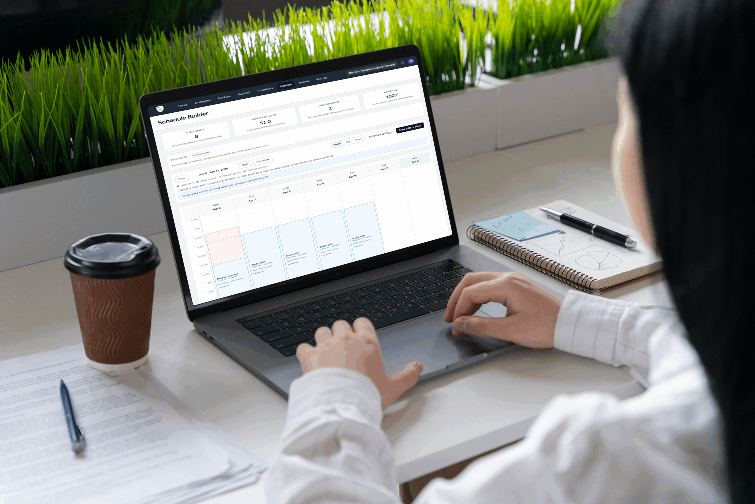 Schedule builder view