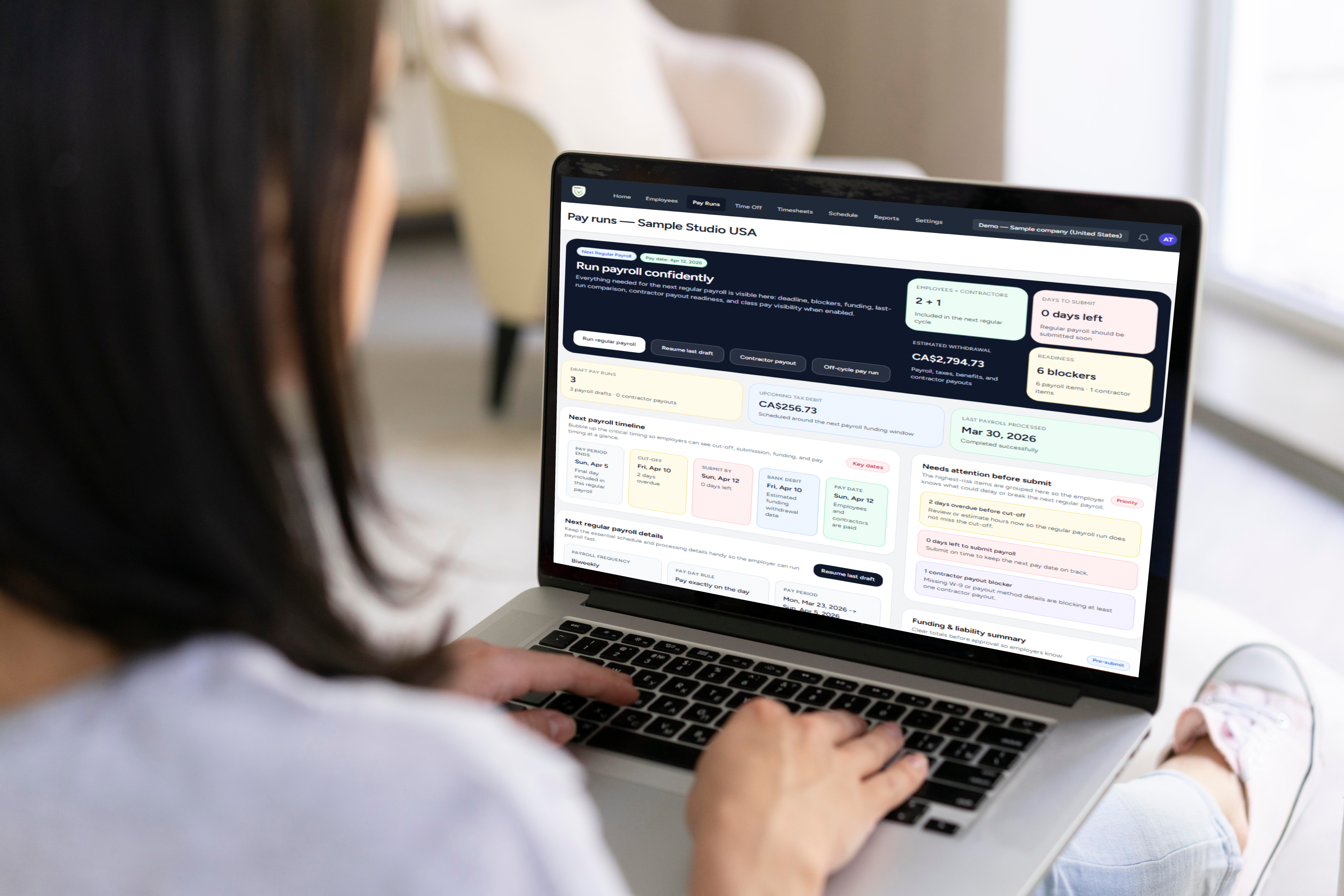 PayrollVU approvals dashboard